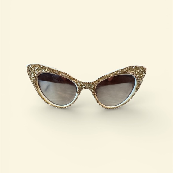 Accessories - Gold Rhinestone Cat-Eye Sunglasses